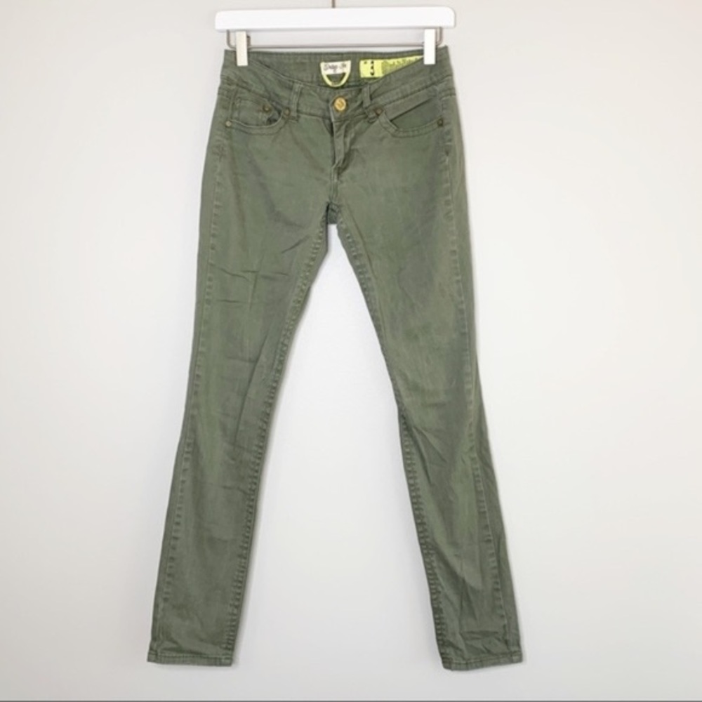 Army green skinny jean